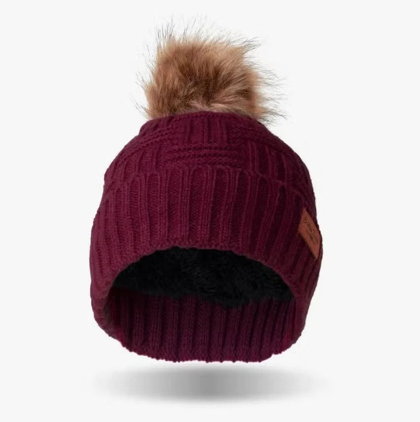 Britt’s Knit’s - Original Pom Hat -  Wine