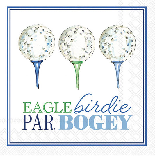 Paper Cocktail Napkin 20 Ct Eagle Birdie Par Blue