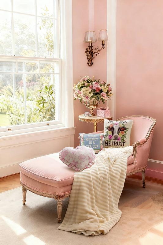 Peking Handicraft - Junk Gypsy - Heart Toile Pillow
