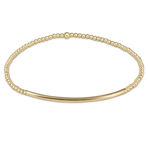 eNewton Bracelet - Classic Gold 2mm Bead Bracelet - Bliss Bar Gold