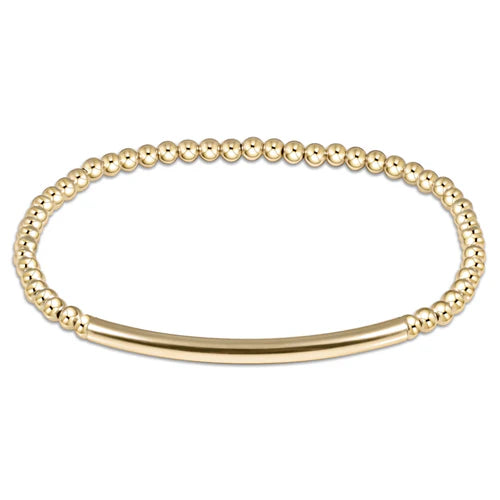 eNewton Bracelet - Classic Gold 3mm Bead Bracelet - Bliss Bar Smooth