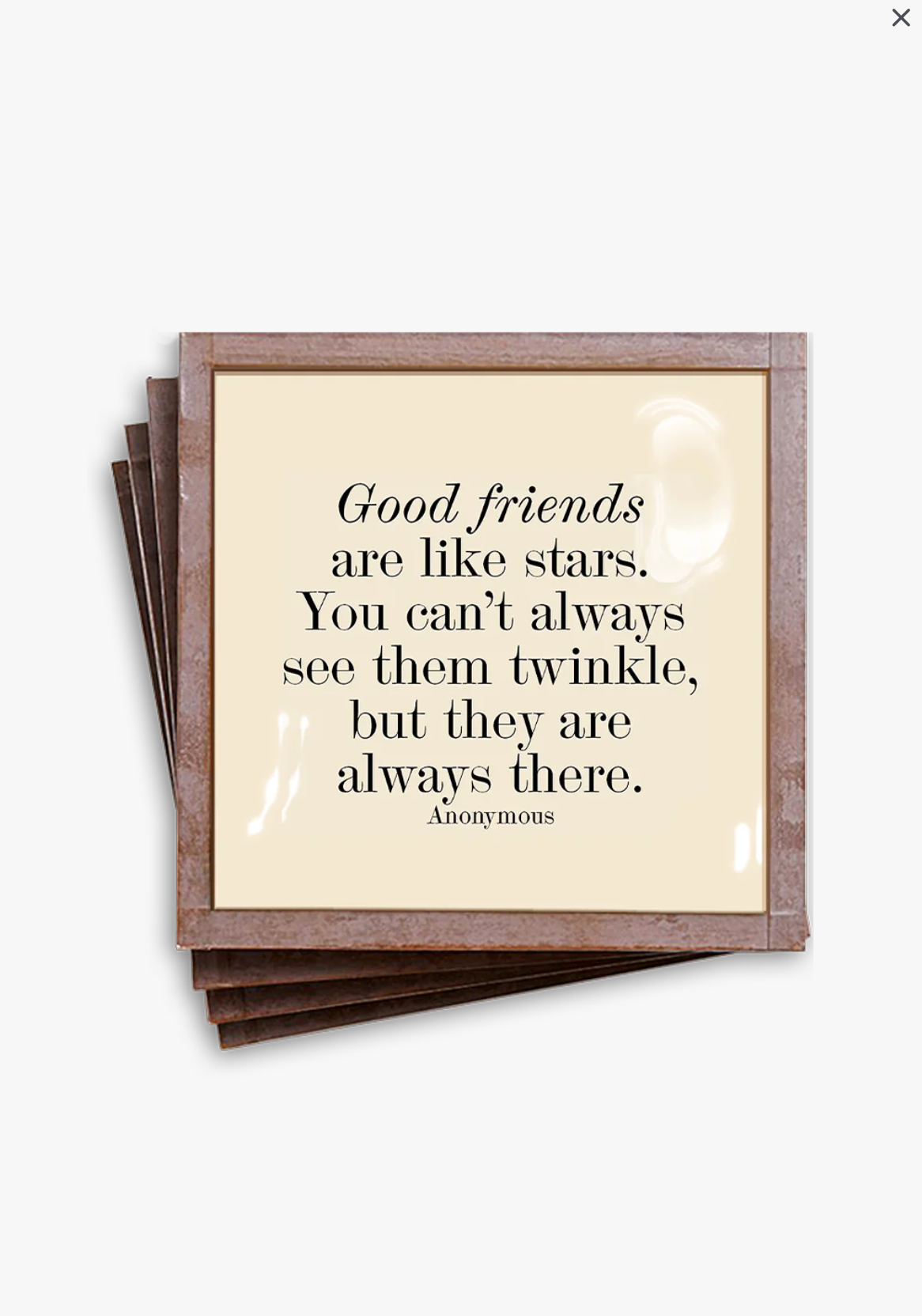 Good Friends Are Like Copper & Glass Coasters, Set of 4