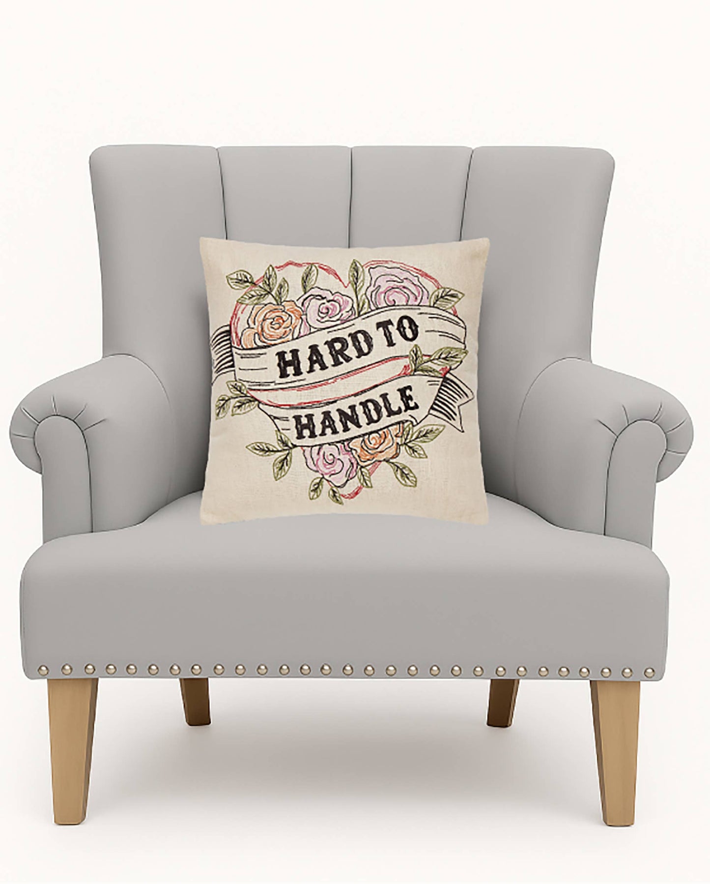 Peking Handicraft - Hard To Handle Embroidered Pillow - Junk Gypsy