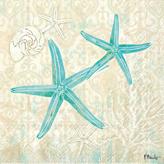 Boston International - Paper Cocktail Napkins Pack of 20 Paul Brent Laguna Shells