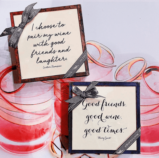 I Choose to Pair My Wine Copper & Glass Coasters, Set of 4