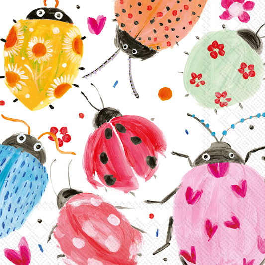 Boston International  - Paper Cocktail Napkins 20 Ct Joyful Ladybugs