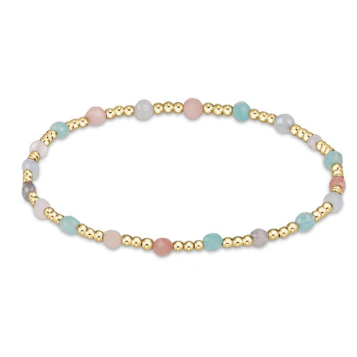 eNewton Bracelet - Extends - Gemstone Gold Sincerity Pattern 3mm Bead Bracelet - Hot Mess SS25