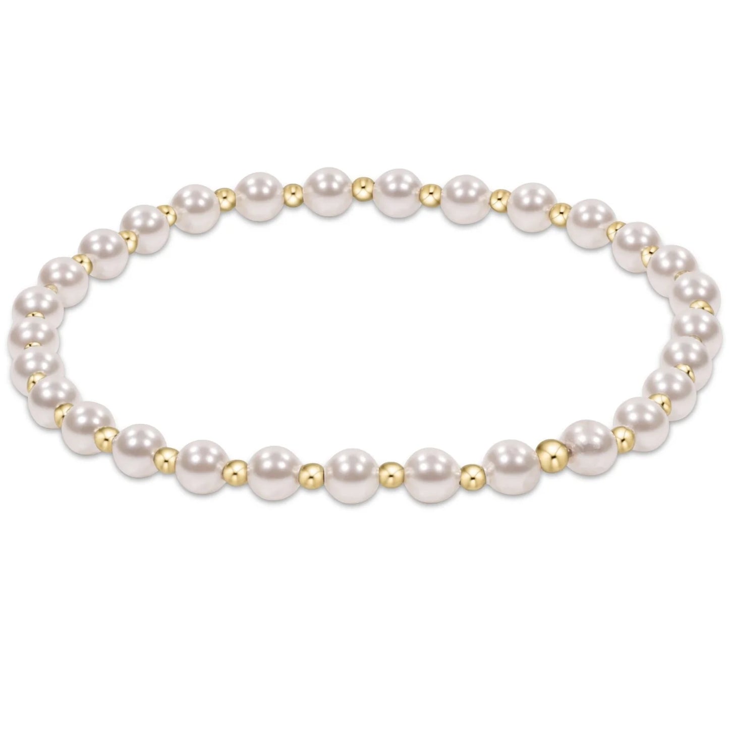 eNewton Bracelet Extends - Classic Grateful Pattern 4mm Bead Bracelet - Pearl