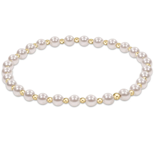 eNewton Bracelet Extends - Classic Grateful Pattern 4mm Bead Bracelet - Pearl