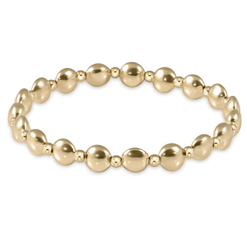 eNewton Bracelet - Honesty Gold Sincerity Pattern 6mm Bead Bracelet